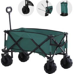4goodz Outsunny Opvouwbare Bolderkar Strand Handwagen 360° Tuinwagen