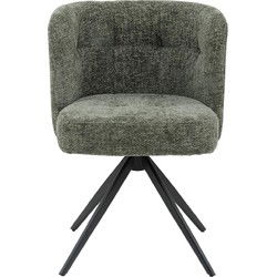 PTMD Eetkamerstoel Odin - 67x67x85 cm - Textiel - Olijf