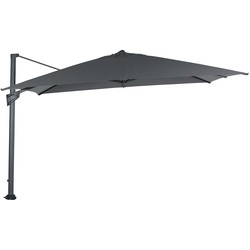 Hawaii King pole parasol - 400x400 cm - carbon black - donker grijs