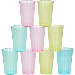 12x Kunststof drinkglazen gekleurd 200 ml - Drinkglazen