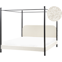 DANNEMOIS - Tweepersoonsbed - Gebroken wit - 180x200 cm - Bouclé
