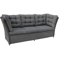 Gerlos 3-Sitzer Sofa Schwarz Halbrund Geflecht - OWN