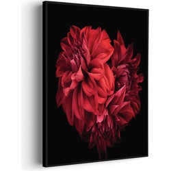 Muurwerken Akoestisch Schilderij - Rood Paarse Dahlia - Geluidsdempend Wandpaneel - Wanddecoratie - Geluidsisolatie - PRO (AW 0.90) L (72X100)