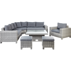 TEGLIO - Loungeset 9-zits - Taupe - Kunstrotan