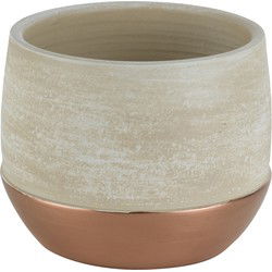Cosy & Trendy Bloempot - keramiek - koperkleurig - 18 x 14 cm - Plantenpotten