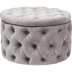 Kare Hocker Desire Round Velvet Silver