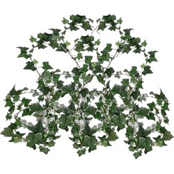 5x Klimop slinger groen Hedera Helix 180 cm - Kunstplanten