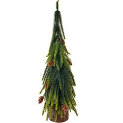 Clayre & Eef Kerstdecoratie Kerstboom 12x12x38 cm Groen Kunststof