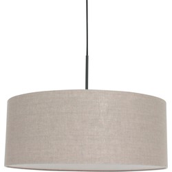 Hanglamp met ronde taupe kap Steinhauer Sparkled Light Staal