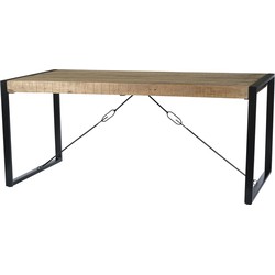 Livingfurn - Eetkamertafel Nairobi - U-Pot -  Mango Hout   - 140x80 cm - Bruin