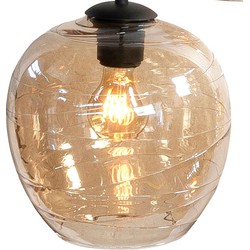 Highlight - Fantasy Apple - Glas hanglamp - E27 - 21 x 21  x 20cm - Amber