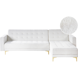 Beliani ABERDEEN - Hoekbank-Wit-Bouclé