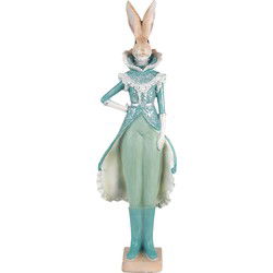 Clayre & Eef Beeld Konijn Turquoise Polyresin