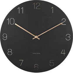 Wandklok Charm - Gegraveerde cijfers Zwart - Ø40cm