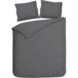 Heckett & Lane Dekbedovertrek Diamante Classic Anthracite 200 x 200 220 cm + 2 slopen 60 x 70 cm