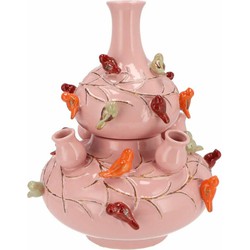 DK Design vaas Spring Birds - tulpenvaas - lichtroze - D23 x H25 cm - Vazen