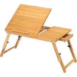 Decopatent® Laptoptafel verstelbaar - Bedtafeltje - Bamboe - Hout - Hoogte verstelbaar & Inklapbaar - Bedtafel voor Laptop - Boek