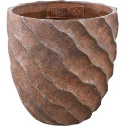 PTMD Bloempot Sharlae - 30x30x30 cm - Cement - Bruin