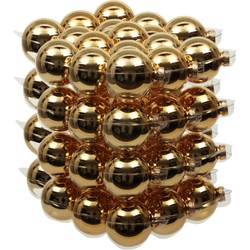 72x Glazen kerstballen glans goud 6 cm - Kerstbal