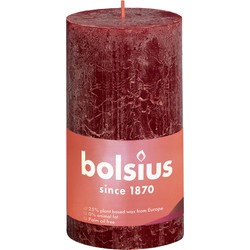 Rustiek Shine stompkaars 130/68 Velvet Red - Bolsius