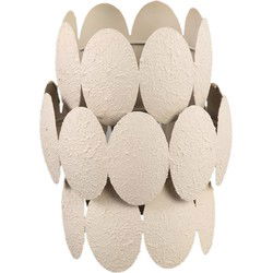 PTMD Windlicht Tiyron - 21x21x27 cm - Ijzer - Creme