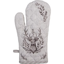 Clayre & Eef Ovenwant 18x30 cm Beige Katoen Hert