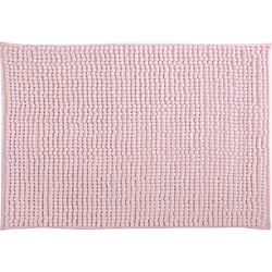 MSV Badkamerkleed/badmat tapijtje voor op de vloer - lichtroze - 50 x 80 cm - Microvezel - Badmatjes