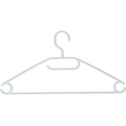 Plasticforte Kledinghangers - 5x - wit - kunststof - 40,5 cm - Kledinghangers