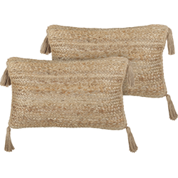 Beliani SIUM - Sierkussen-Beige-Jute