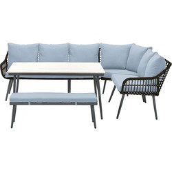 Garden Impressions Lucas lounge dining set 6-delig - zwart