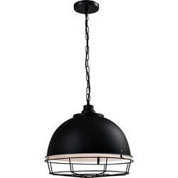 QUVIO Hanglamp rond met metal frame zwart - QUV5131L-BLACK