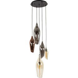 AnLi Style Hanglamp 5L getrapt Cocoon mix glass