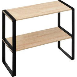 5Five Keukenrek aanrecht organiser - metaal - hout - 40 x 18 x 35 cm - Keukenkastorganizer