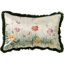 Dutch Decor POSSY - Sierkussen met bloemenpatroon 40x60 cm Chive - groen - Dutch Decor