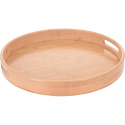 Rond serveer dienblad van bamboe hout 40 x 5 cm - Dienbladen