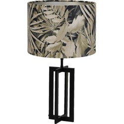 Tafellamp Mace/Velours - Zwart/Palm Sepia - Ø30x56cm