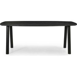 Eettafel Deens Ovaal 240cm - Zwart Mangohout - Leone