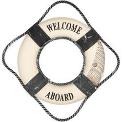 Clayre & Eef Decoratie Ø 31x6 cm Wit Foam