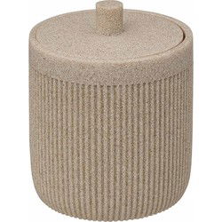 5Five Wattendispenser - zandkleur - polyresin - 10 x 12 cm - Opbergbox