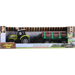 Tractor + Aanhanger met Boomstammen + Licht en Geluid