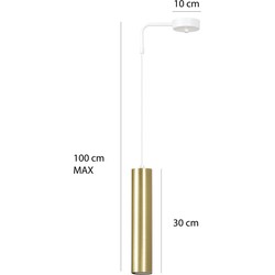 Porvoo 1L wit en goud hanglamp lange koker 1x GU10