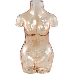 PTMD Body Vaas Torso - 18 x 11 x 27 cm - Glas - Lichtbruin