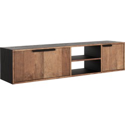 DTP Home Hanging TV stand Cosmo No.1 medium, 3 doors, 2 open racks,40x165x40 cm, recycled teakwood