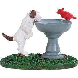 Weihnachtsfigur Bird bath dog fountain - LEMAX