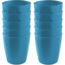 30x drinkbekers van kunststof 300 ml in het blauw - Drinkbekers