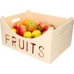 Houten fruitmand/fruitschaal/fruitkistje vierkant 40 x 30 cm - Fruitschalen