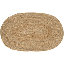 Bombay Doormat - Doormat in braided jute, natural, oval, 50x80 cm