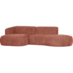 WOOOD Chaise Longue Polly - Polyester - Roze - 71x258x150/105