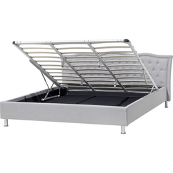 METZ  - Bed met opbergruimte - Lichtgrijs - 180 x 200 cm - Polyester