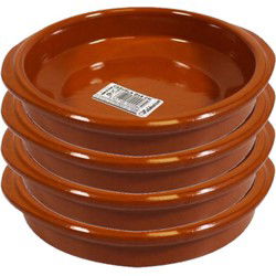 Tapas bakjes/schaaltjes Alicante - 4x - met handvatten - 16 cm - Tapas serveer/borden/oven schalen - Snack en tapasschalen